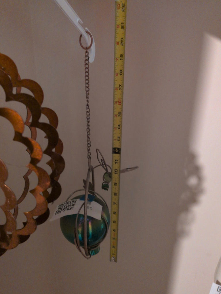 Hanging Glass Orb and Metal Hummingbird Decor - image 4 of 5