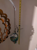 Hanging Glass Orb and Metal Hummingbird Decor - thumbnail 4 of 5