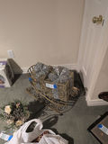 Lighted Gift Box Decorations in Metal Sleigh - thumbnail 1 of 5