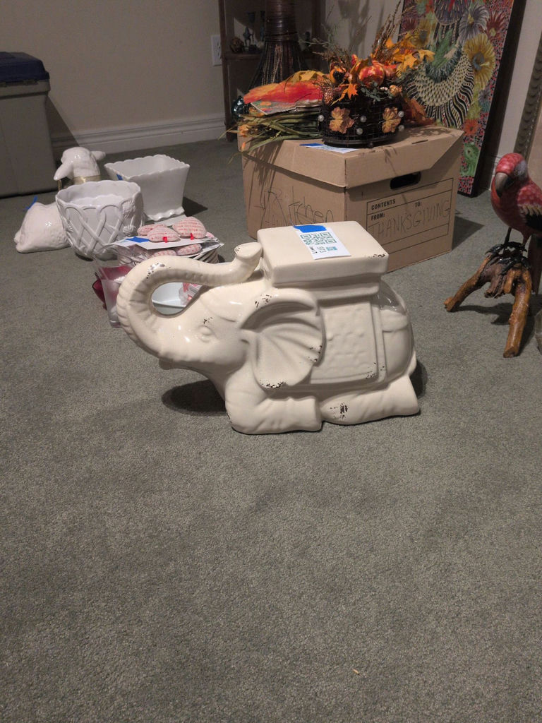 Ceramic Elephant Plant Stand - image 2 of 4