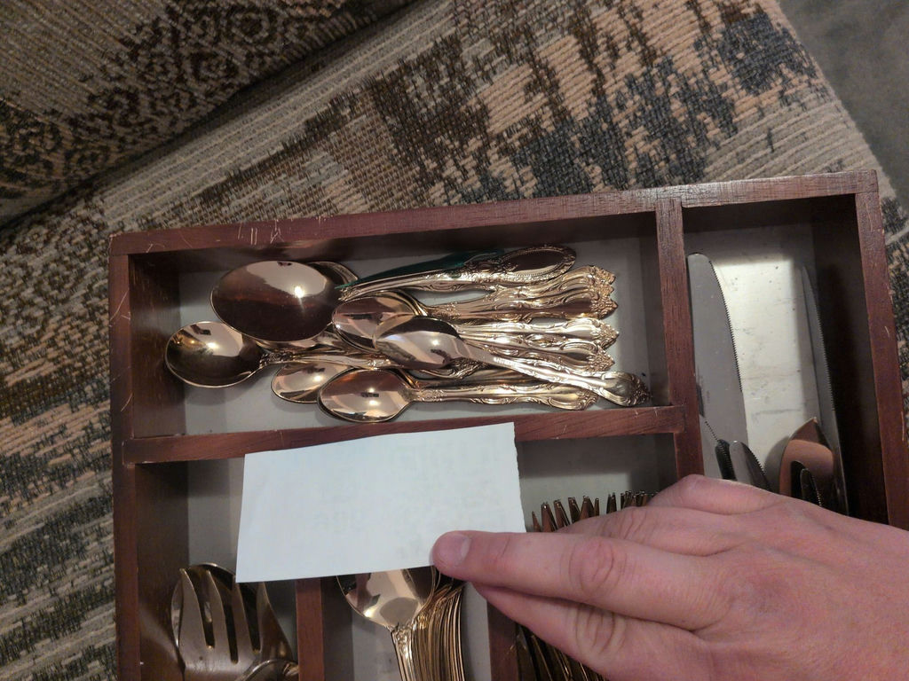 Gold-Tone Flatware Set with Wooden Organizer Tray - image 4 of 7