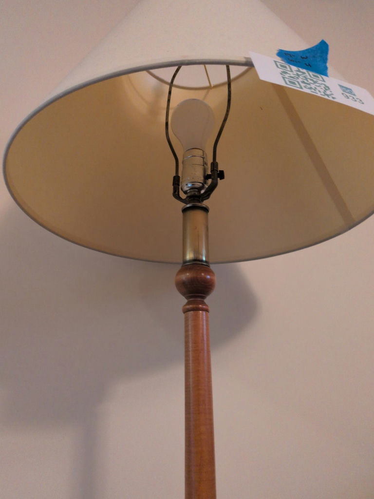 Wooden Floor Lamp with White Shade - image 3 of 5