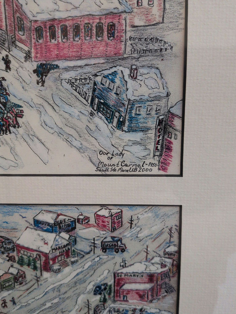 Framed Winter Town Scene Artwork Collage - image 6 of 9