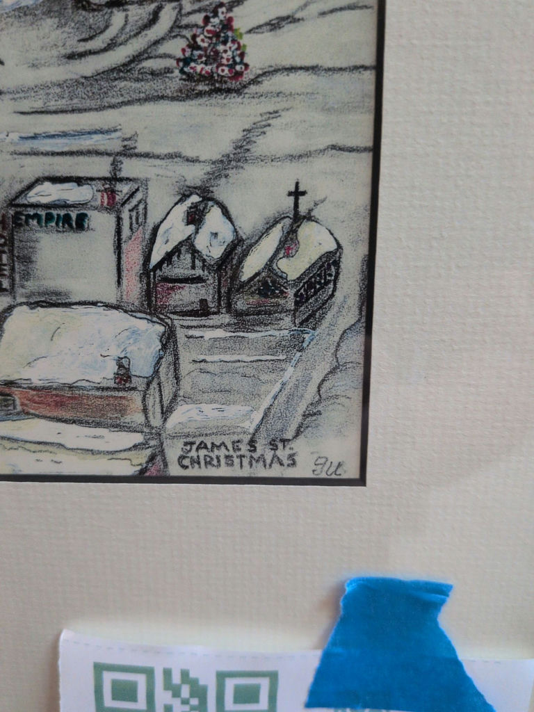 Framed Winter Town Scene Artwork Collage - image 4 of 9