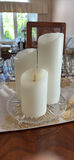 Three LED Pillar Candles with Glass Tray - thumbnail 1 of 5