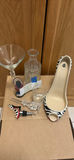 Decorative Glassware and Ceramic Zebra Print High Heel Shoe - thumbnail 1 of 4