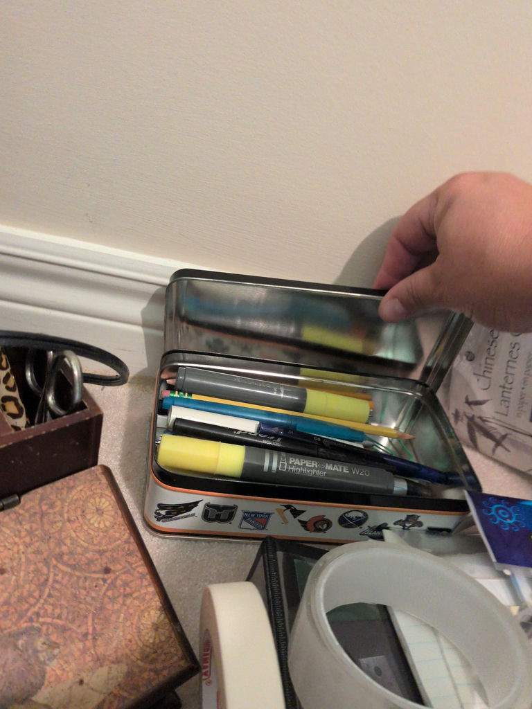 Desk Lamp, Wooden Organizer Box, and Office Supplies - image 7 of 11