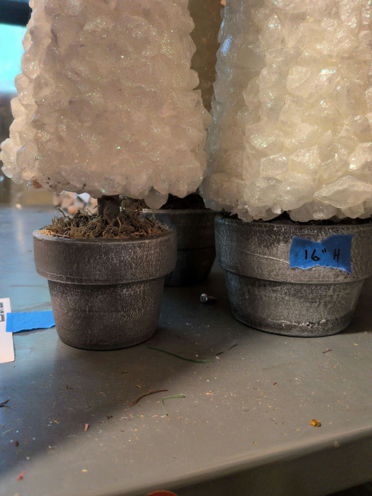 Set of Decorative White Crystal Cone Trees - image 5 of 5
