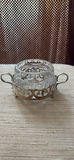 Cut Glass Covered Dish and Small Glass Bowl with Silver-Tone Holders - thumbnail 6 of 11
