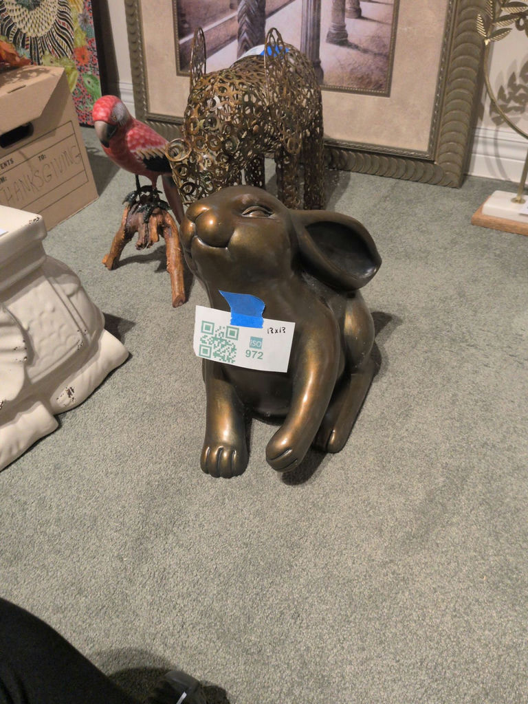 Bronze-Tone Rabbit Sculpture - image 1 of 4