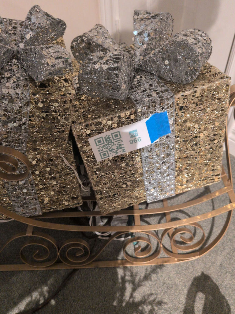 Lighted Gift Box Decorations in Metal Sleigh - image 5 of 5