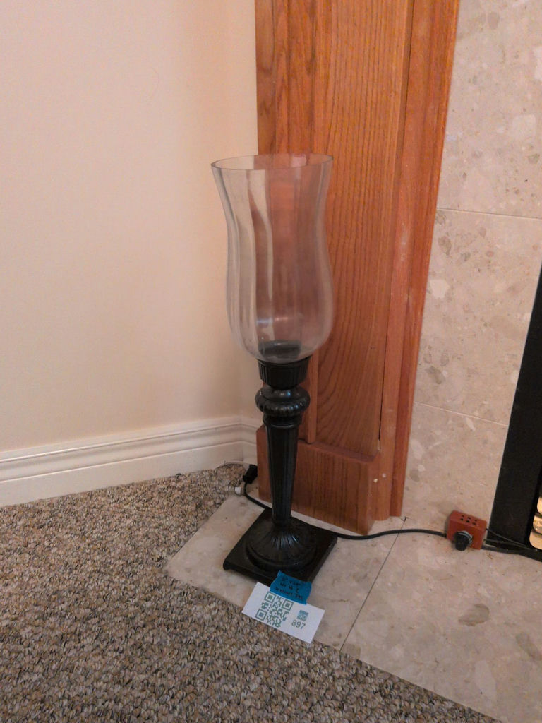 Black Candle Holder With Glass Hurricane Shade - image 1 of 5