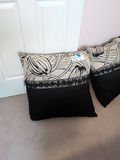 Pair of Black and White Floral Throw Pillows - thumbnail 2 of 6