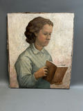 Young Lady Reading a Book Oil Painting - thumbnail 1 of 5