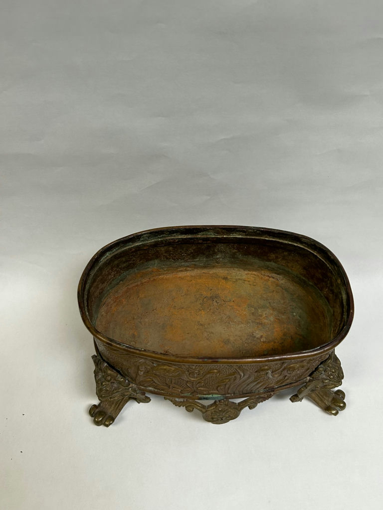 Antique Bronze Figural Footed Planter  - image 5 of 7