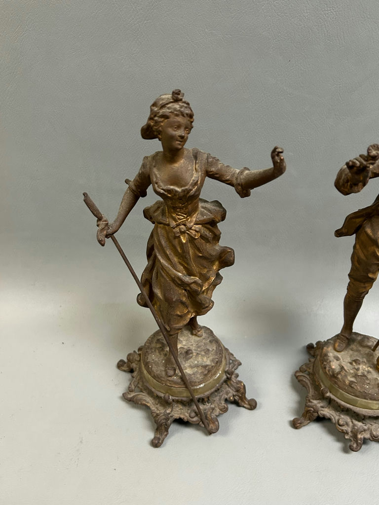 Pair of Rancoulet Gilt Bronze Statues Signed - image 4 of 8