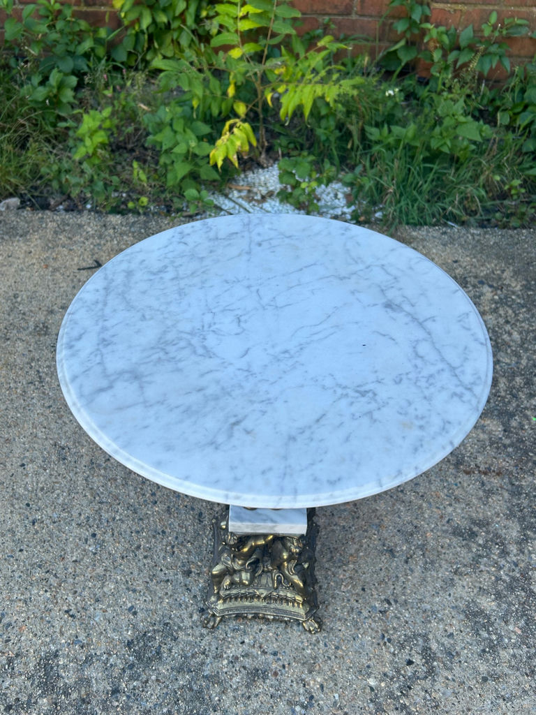 Italian Marble Top Pedestal Table  - image 5 of 7