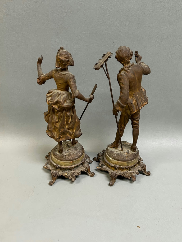 Pair of Rancoulet Gilt Bronze Statues Signed  - image 5 of 8