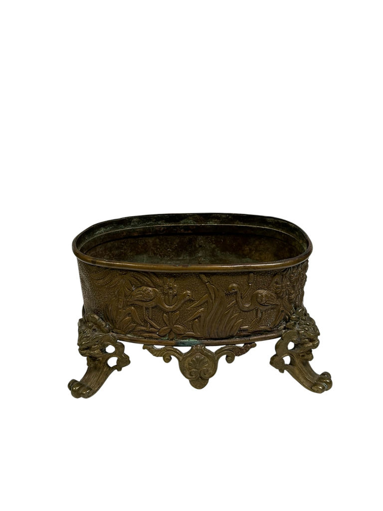 Antique Bronze Figural Footed Planter  - image 1 of 7