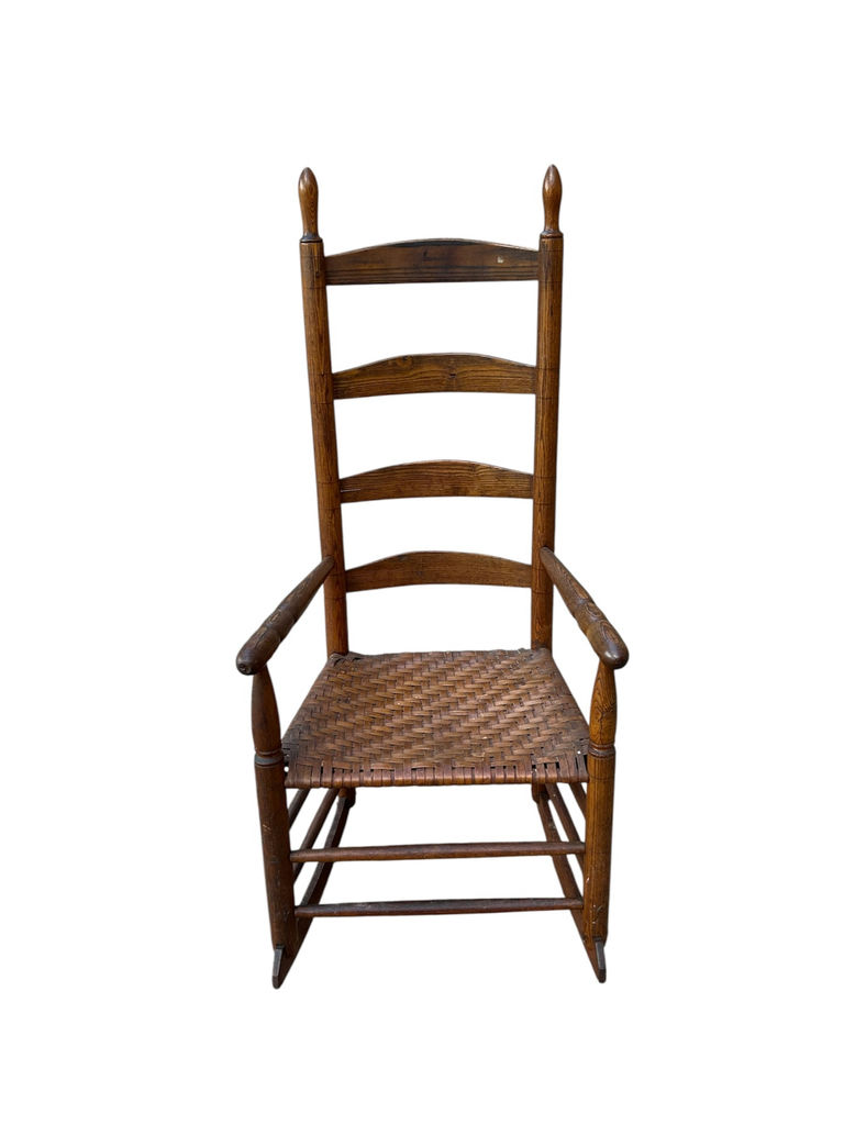 Antique ladder Back Rattan Seat Rocker - image 1 of 6