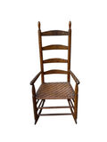Antique ladder Back Rattan Seat Rocker  - thumbnail 1 of 6