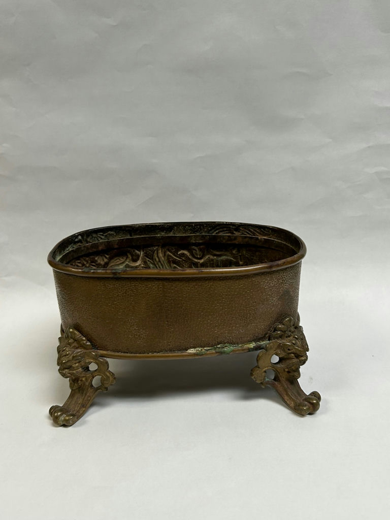 Antique Bronze Figural Footed Planter - image 4 of 7