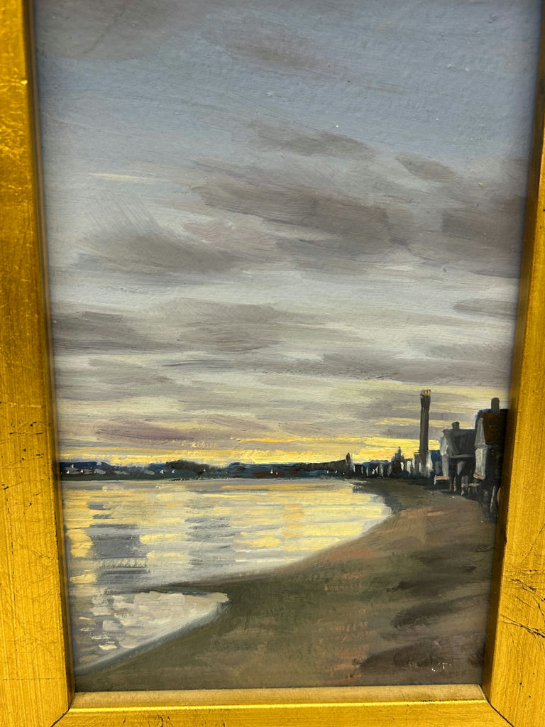 Sunset Harborscape Painting Signed - image 3 of 4