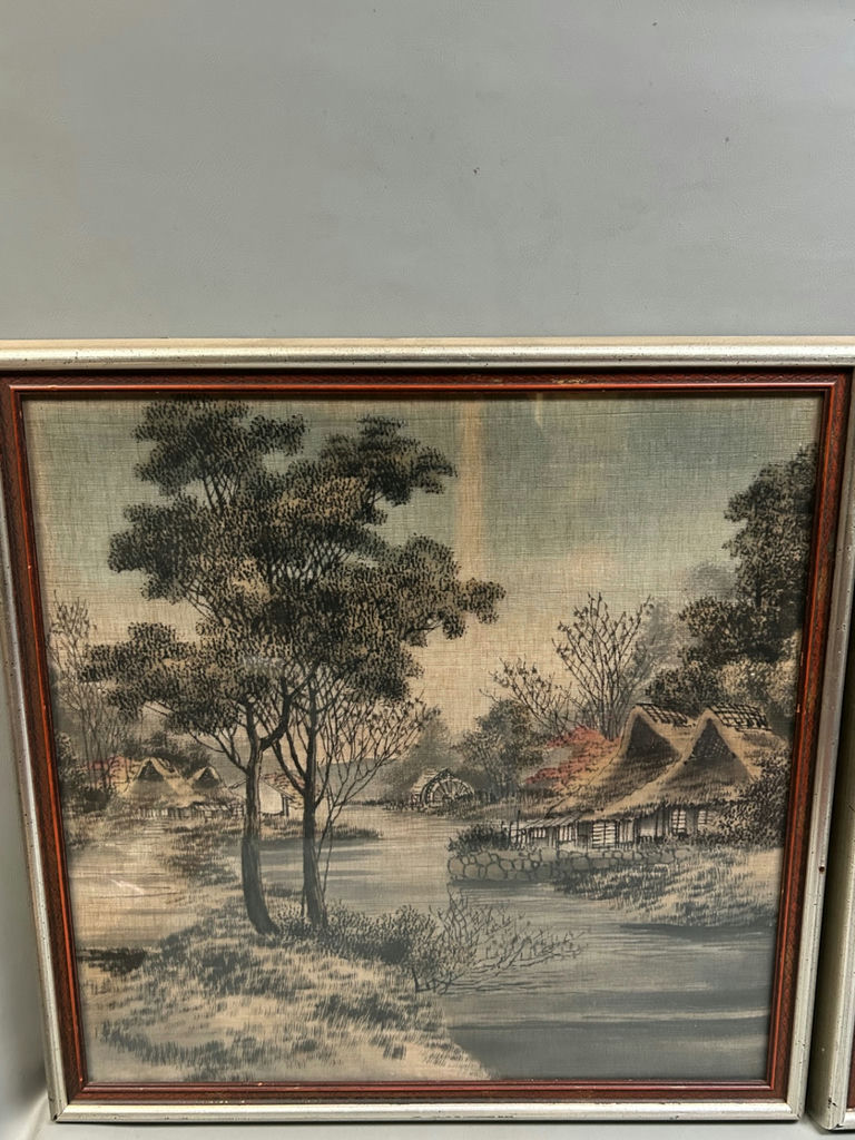 Vintage Asian Paintings on Silk  - image 4 of 7