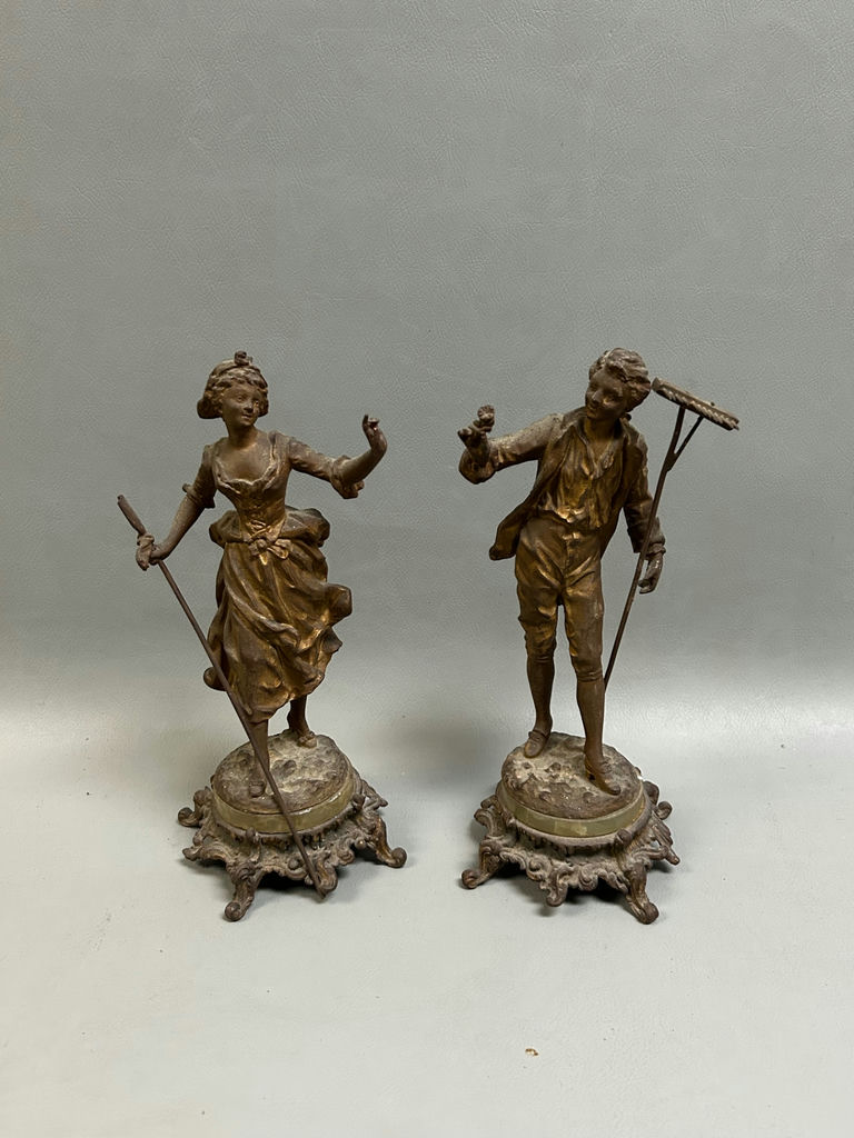 Pair of Rancoulet Gilt Bronze Statues Signed  - image 1 of 8