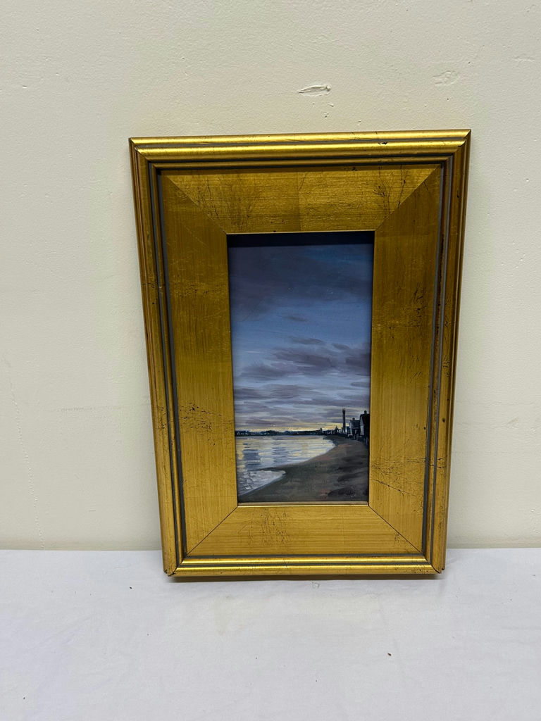  Sunset Harborscape Painting Signed  - image 1 of 4