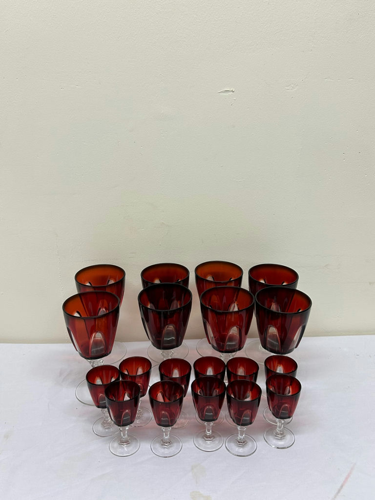 Cristal d'Arques-Durand RubyRed Goblets - image 1 of 5