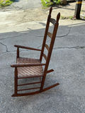 Antique ladder Back Rattan Seat Rocker  - thumbnail 4 of 6