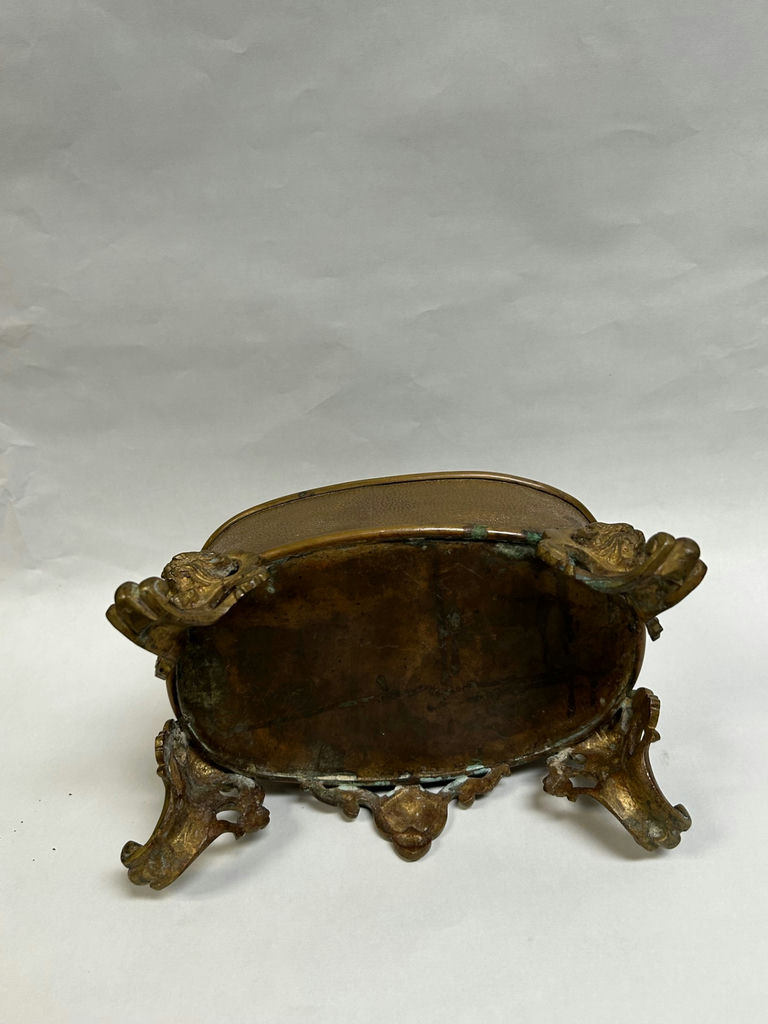 Antique Bronze Figural Footed Planter - image 3 of 7