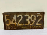1932 Rustic License Plate Massachusetts - thumbnail 2 of 3