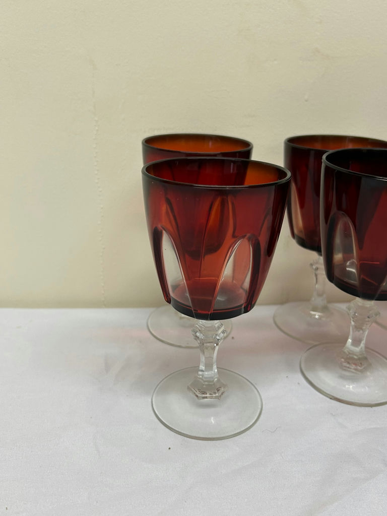 Cristal d'Arques-Durand RubyRed Goblets - image 4 of 5