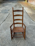 Antique ladder Back Rattan Seat Rocker - thumbnail 2 of 6