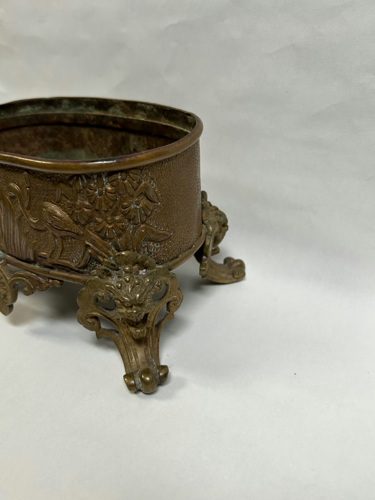 Antique Bronze Figural Footed Planter - image 6 of 7