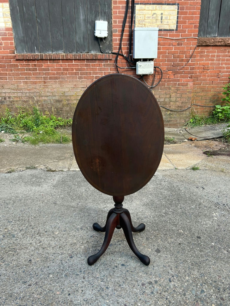 Antique Tilt Top Oval Table - image 6 of 6