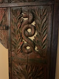 Carved wooden bed frame with memory foam mattress - thumbnail 2 of 9