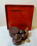 Folk Art Wood containers and Tray - thumbnail 1 of 5