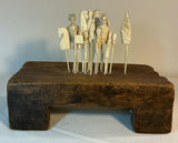 Antique French Carved Bone Chess Pieces - thumbnail 1 of 3