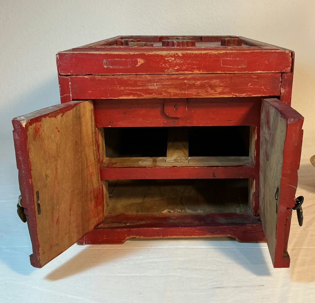Antique Chinese Travel Desk, art supplies - image 2 of 5