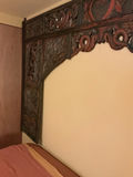 Carved wooden bed frame with memory foam mattress - thumbnail 5 of 9