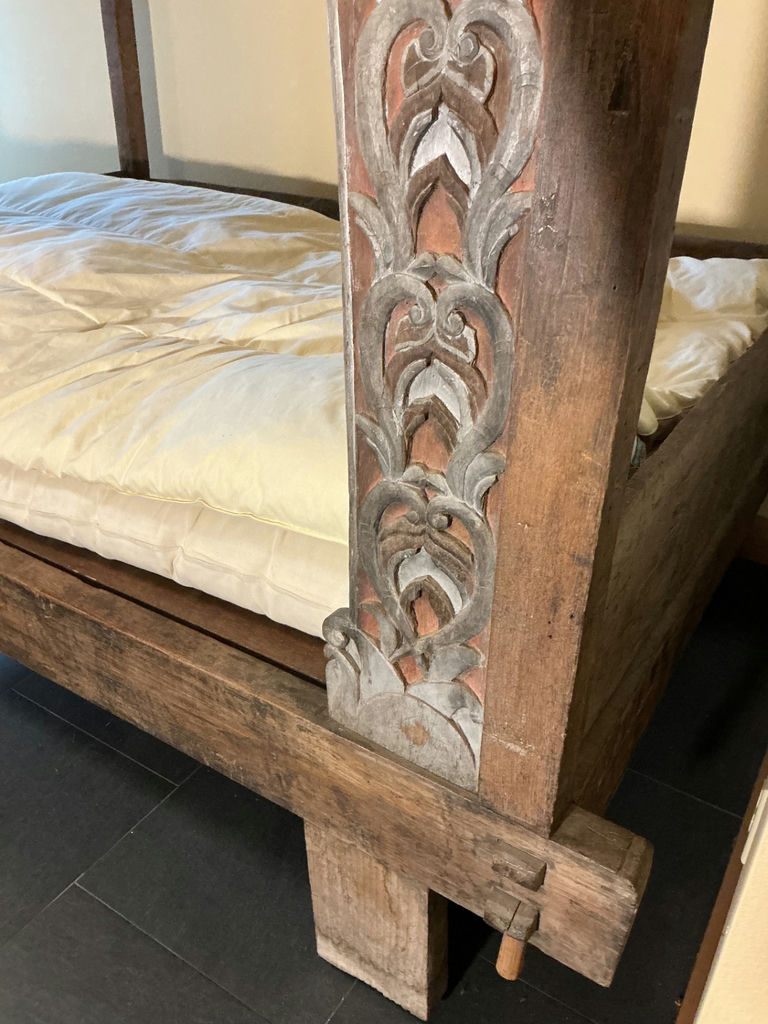 Vintage Hand Carved Indonesian Canopy bed - image 6 of 9