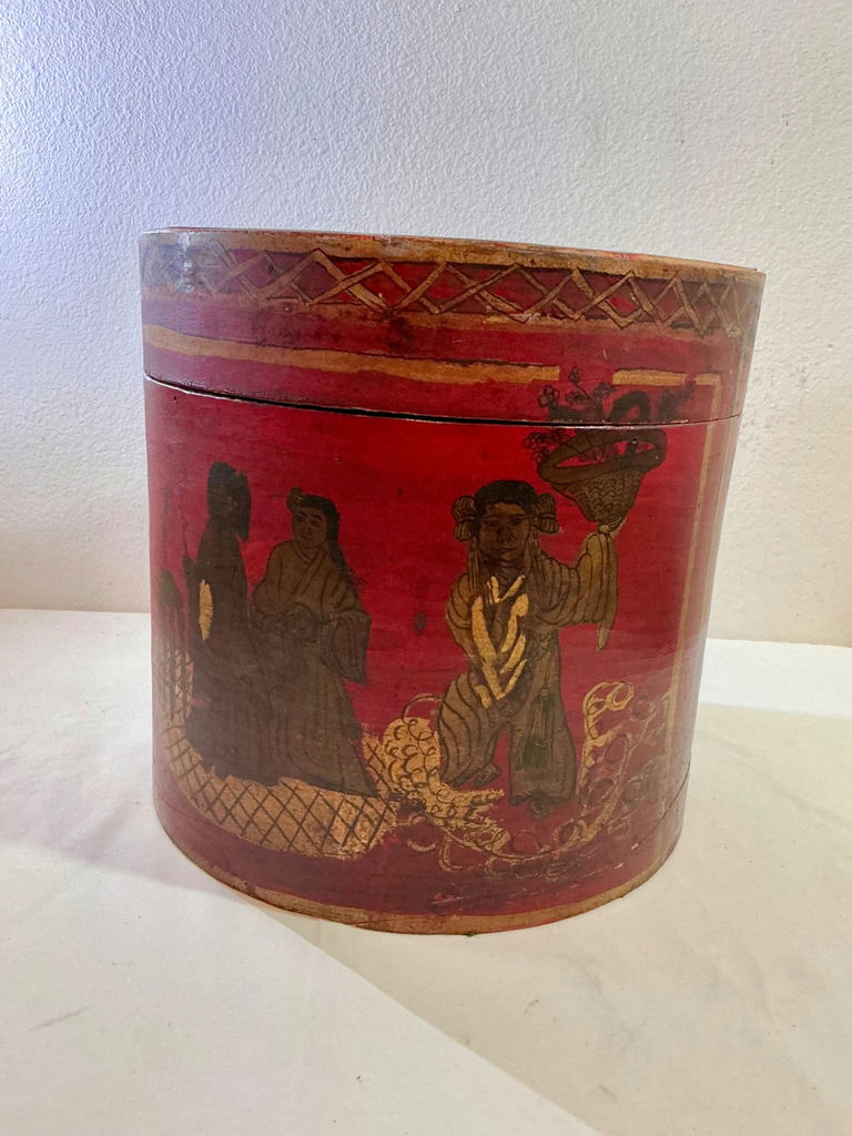 Folk Art Round Box and Unique Turkish Brass items - image 2 of 6