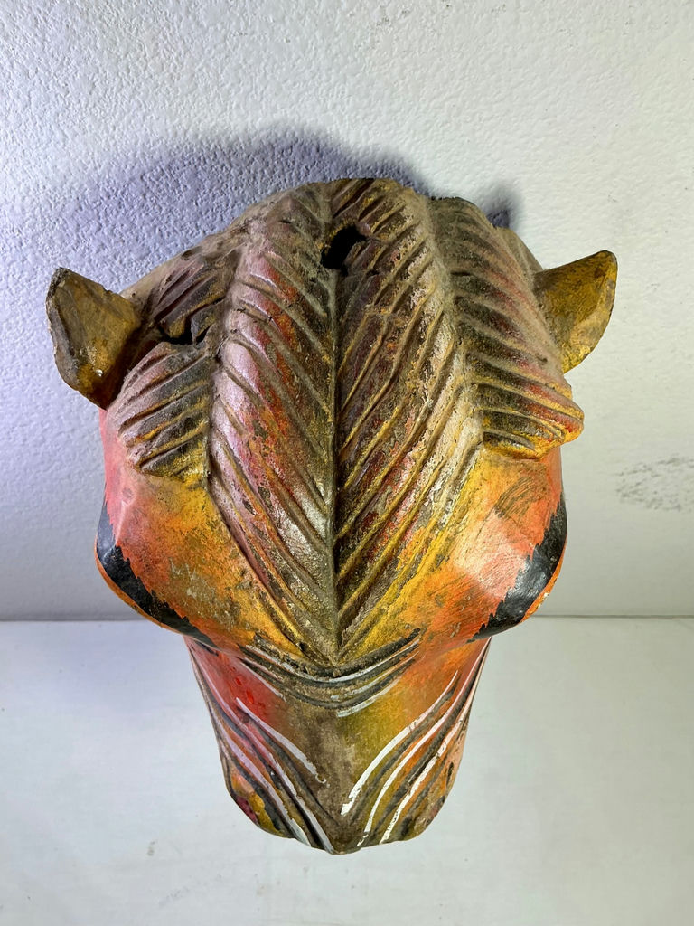 Vintage Hand Carve & Painted Wood Animal Mask - image 5 of 5