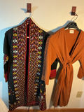 Tekke Turkmen chyrpy coat, and linen wrap dress - thumbnail 1 of 8