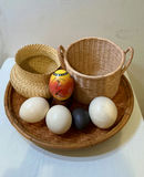 Woven baskets with Ostrich Eggs - thumbnail 1 of 7