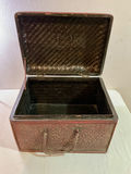 Small Vintage Carved trunk and Wicker basket - thumbnail 9 of 10