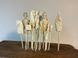 Antique French Carved Bone Chess Pieces - thumbnail 2 of 3